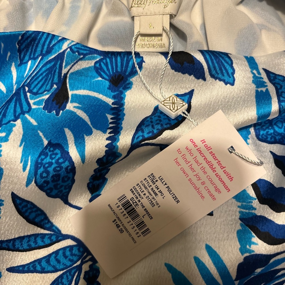 Lilly Pulitzer Elizabethany Off The Shoulder Top - Coconut Swayin In The Breeze - Picture 3 of 4